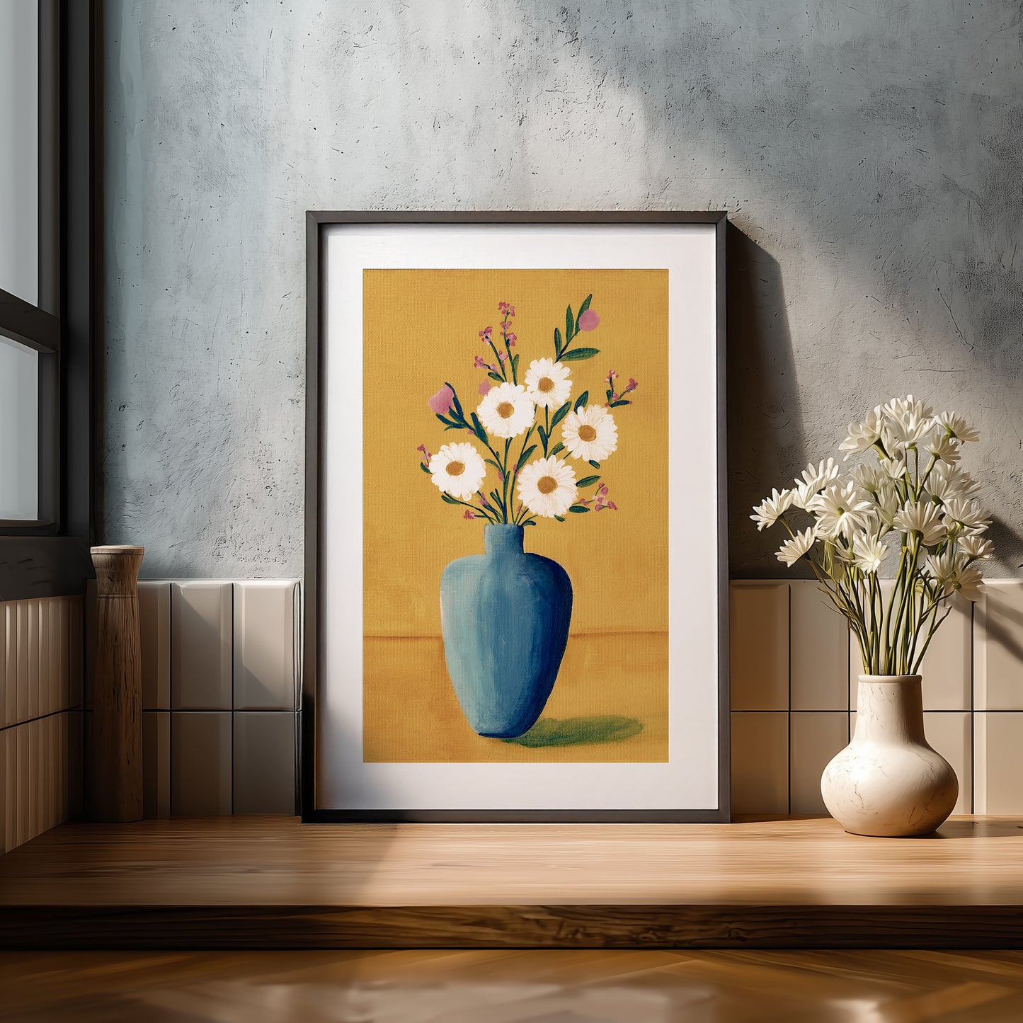 Blue Vase of Flowers