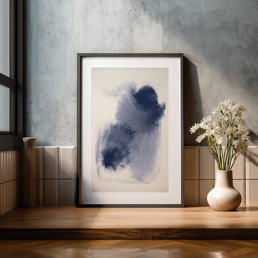 blue abstract art piece 