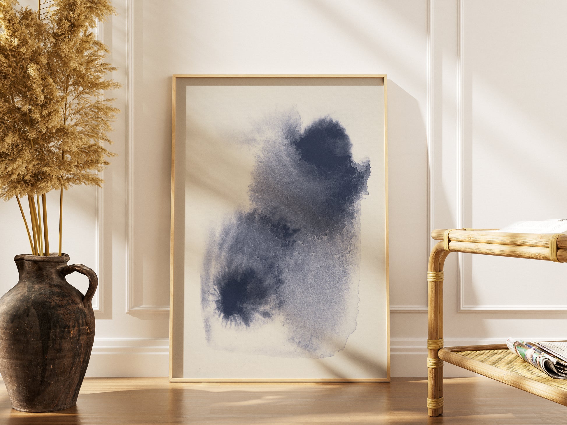 blue abstract art piece