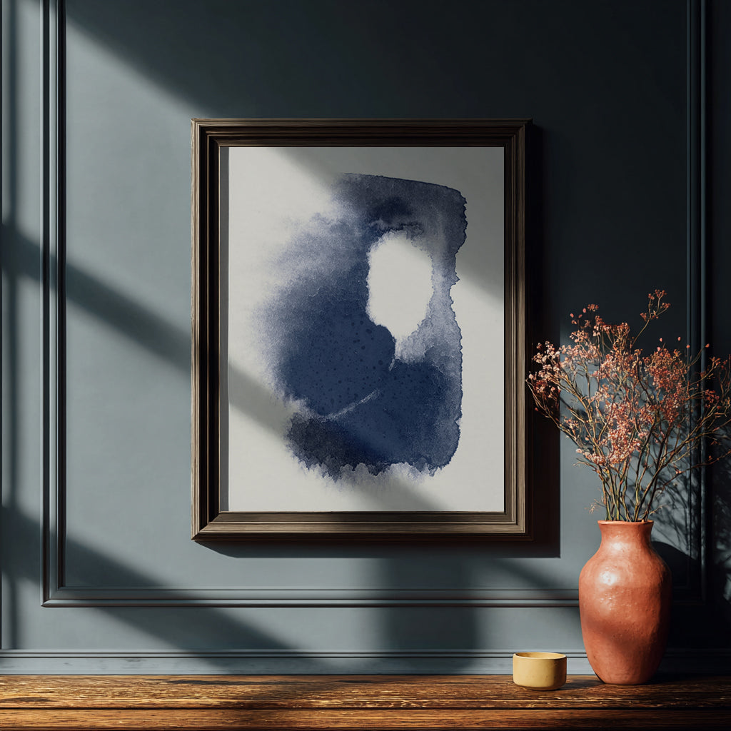 blue abstract art piece 