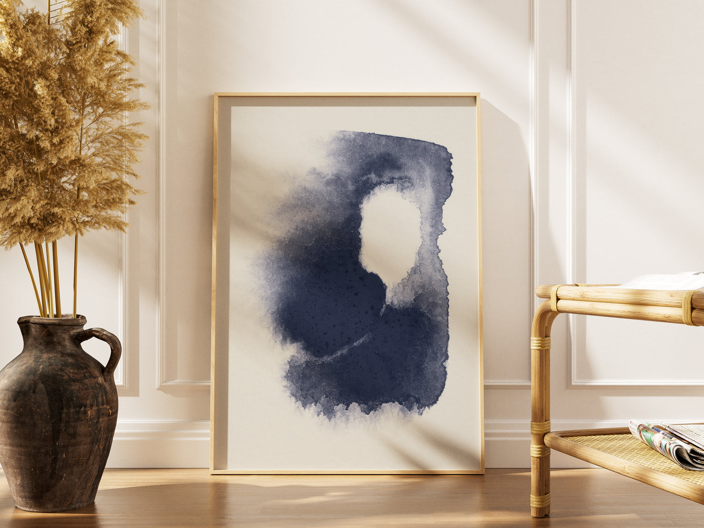 blue abstract art piece 