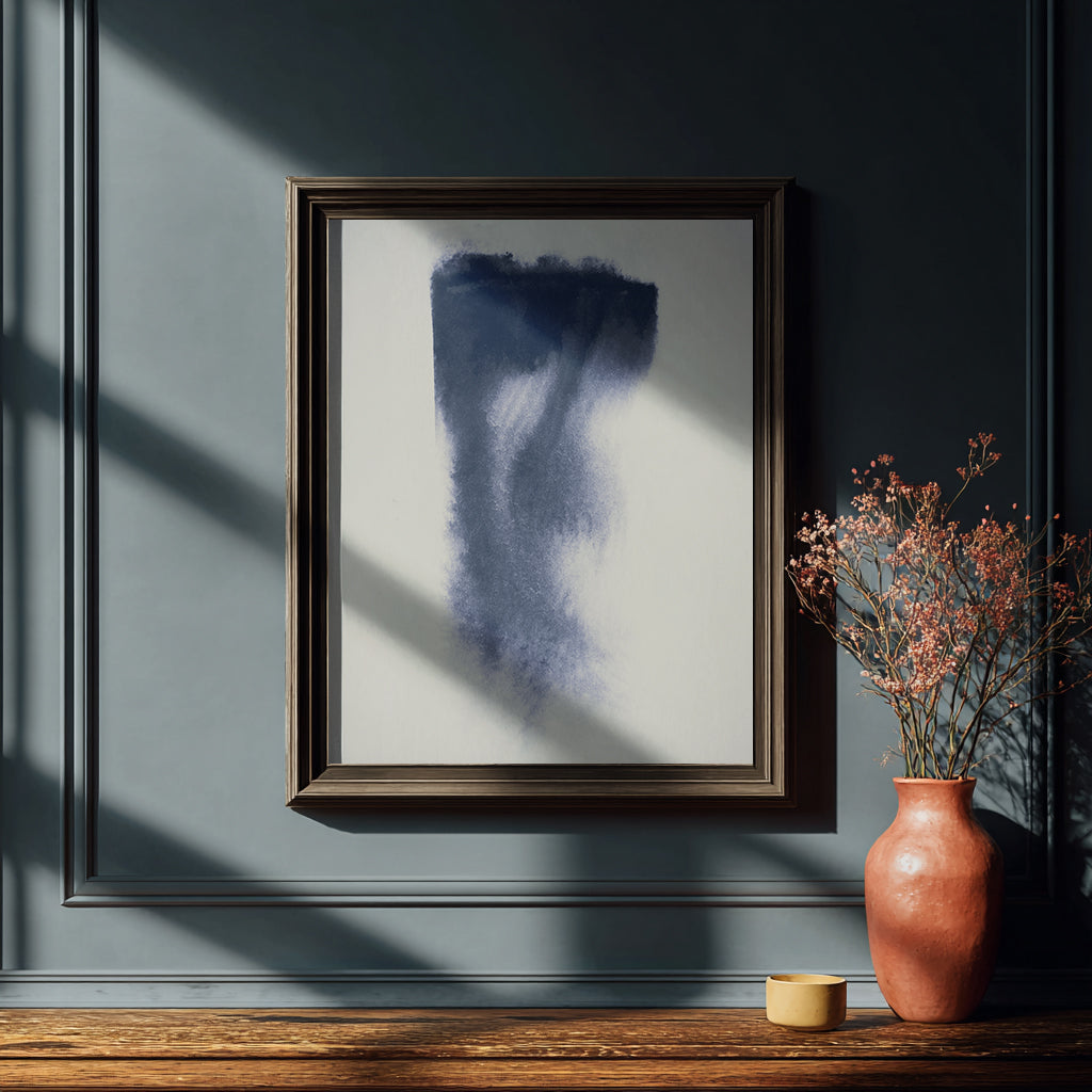 blue abstract art piece 