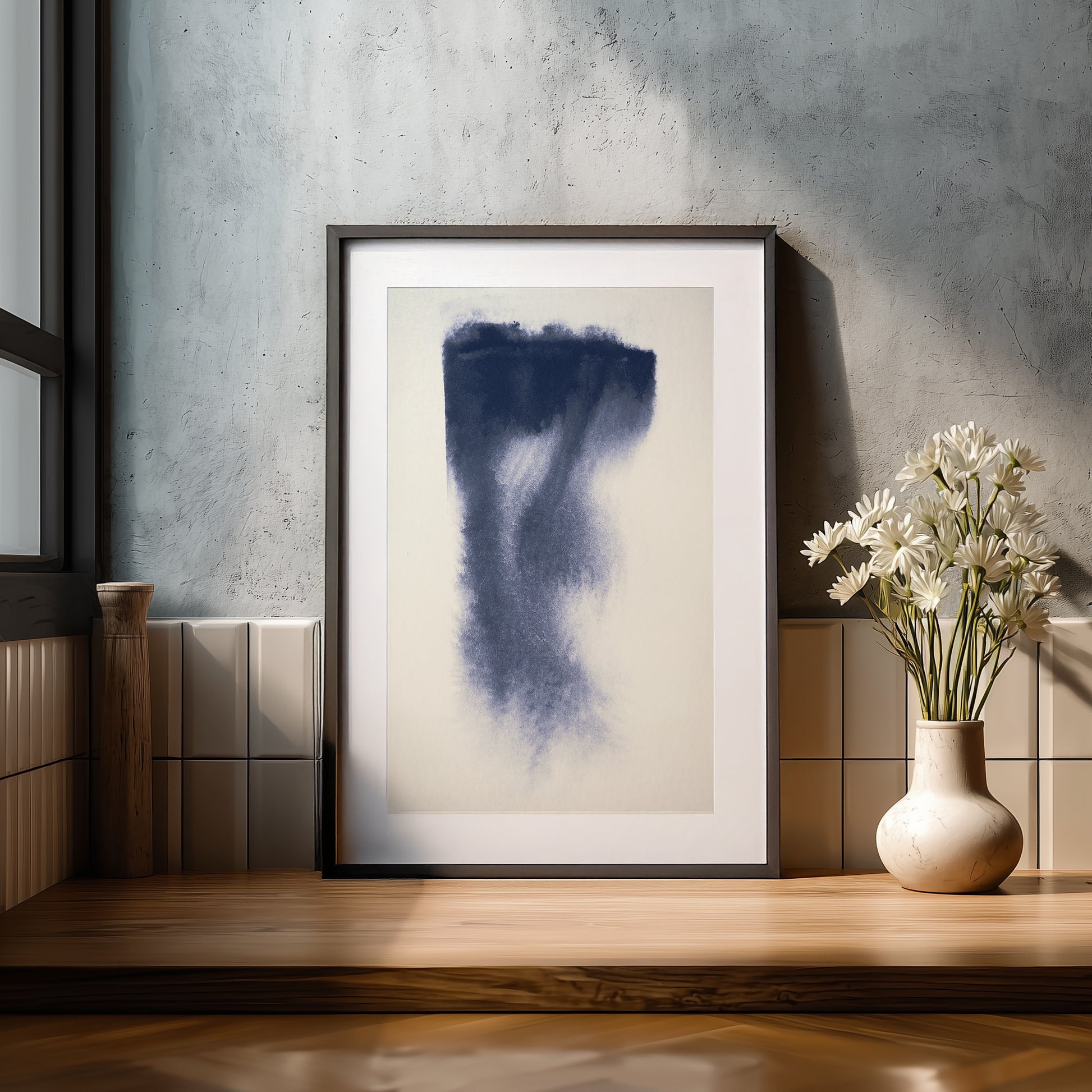 blue abstract art piece 